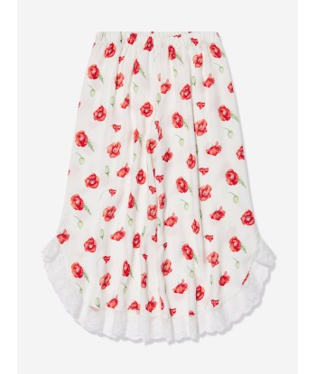 Amiki Children Girls Milana Poppy Print Pyjama Set in White en ligne