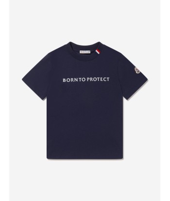 Moncler Enfant Kids Born To Protect T-Shirt in Navy prix pour 