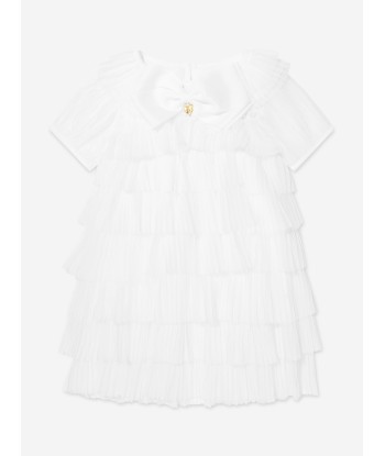 Angels Face Girls Tallulah Pleated Dress in White de votre