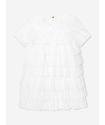 Angels Face Girls Tallulah Pleated Dress in White de votre