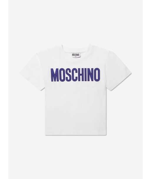 Moschino Girls Logo Maxi T-Shirt in White JUSQU'A -70%! 