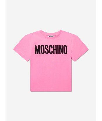 Moschino Girls Logo Maxi T-Shirt in Pink de l' environnement