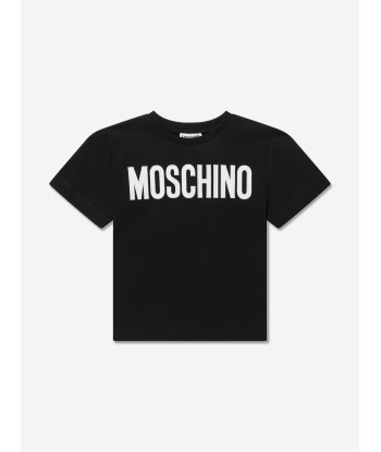 Moschino Girls Logo Maxi T-Shirt in Black Paris Déstockage Promo