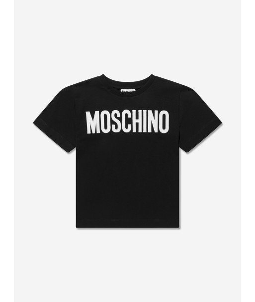 Moschino Girls Logo Maxi T-Shirt in Black Paris Déstockage Promo