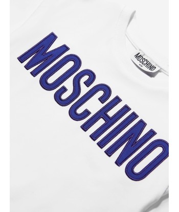 Moschino Girls Logo Maxi T-Shirt in White JUSQU'A -70%! 