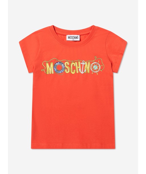 Moschino Girls Logo T-Shirt in Red En savoir plus