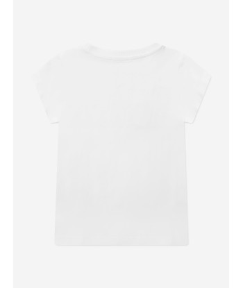 Moschino Girls Logo T-Shirt in White Voir les baskets