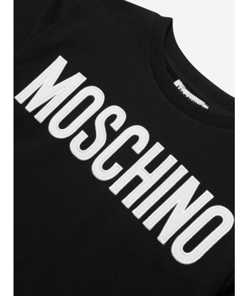 Moschino Girls Logo Maxi T-Shirt in Black Paris Déstockage Promo