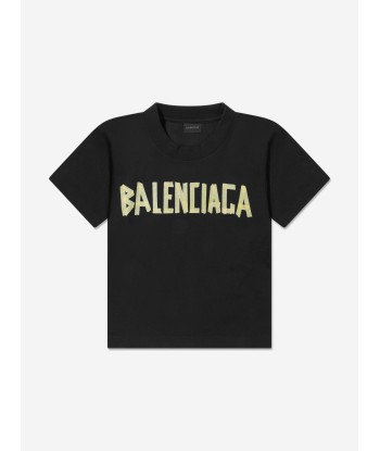 Balenciaga Kids Logo T-Shirt in Black le des métaux précieux