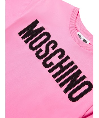 Moschino Girls Logo Maxi T-Shirt in Pink de l' environnement