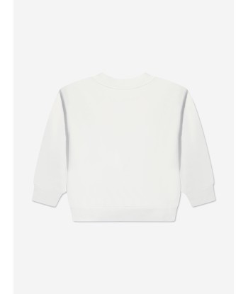 Balenciaga Kids Varsity Logo Sweatshirt in White basket pas cher