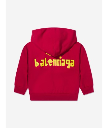 Balenciaga Kids Logo Hoodie in Red de France