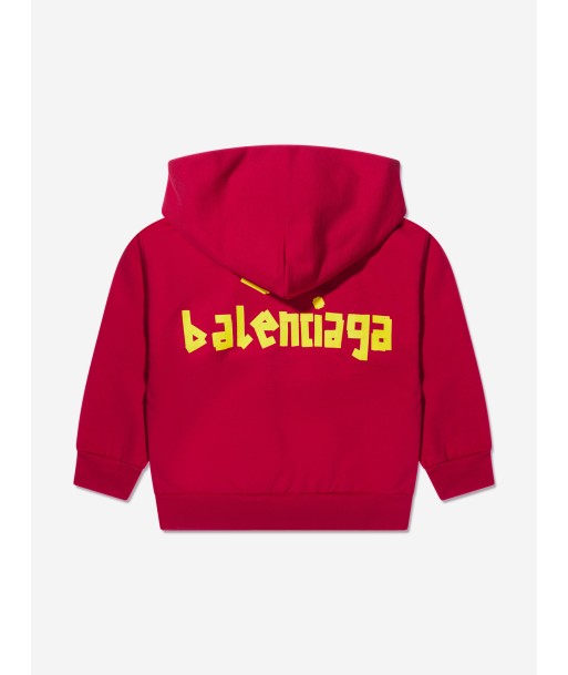 Balenciaga Kids Logo Hoodie in Red de France