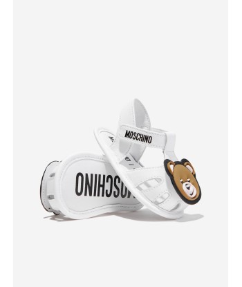 Moschino Baby Teddy Bear Sandals in White en ligne