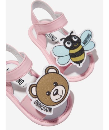 Moschino Baby Girls Bee And Teddy Bear Sandals in Pink livraison et retour toujours gratuits