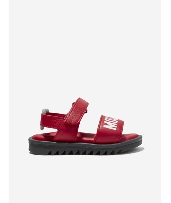 Moschino Kids Logo Sandals in Red store