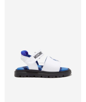 Moschino Boys Logo Sandals in White l'évolution des habitudes 