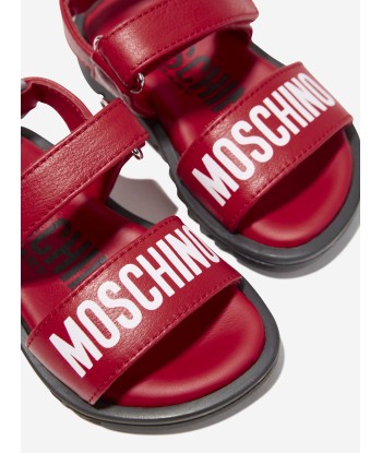 Moschino Kids Logo Sandals in Red store