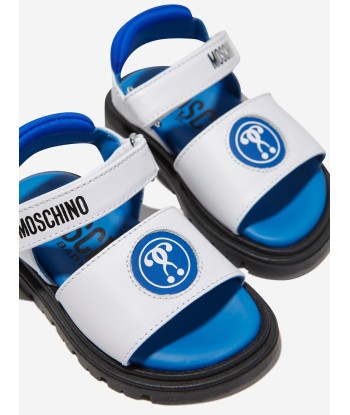 Moschino Boys Logo Sandals in White l'évolution des habitudes 