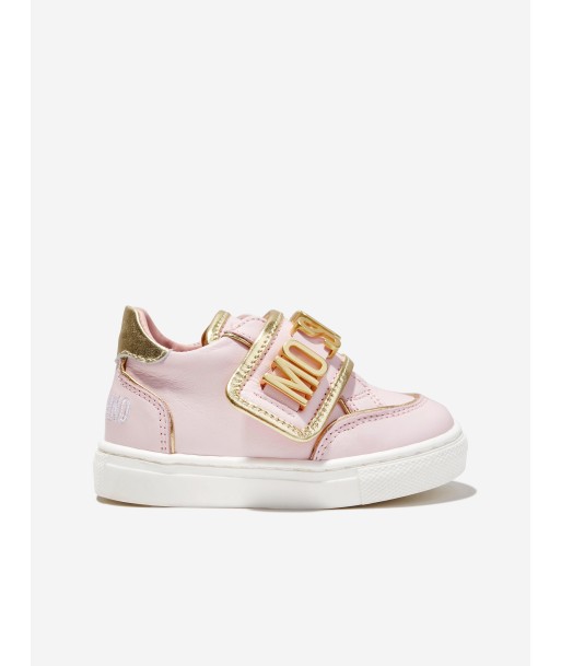 Moschino Girls Lettering Logo Trainers in Pink de France