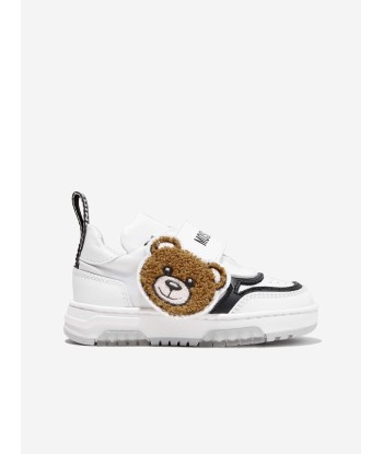 Moschino Boys Velcro Bear Trainers in White Profitez des Offres !