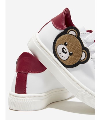 Moschino Kids Teddy Bear Trainers in White pas cher 