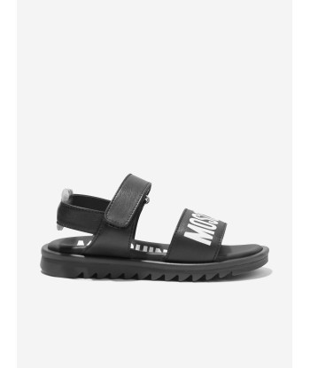 Moschino Boys Maxi Logo Sandals in Black 2 - 3 jours ouvrés.