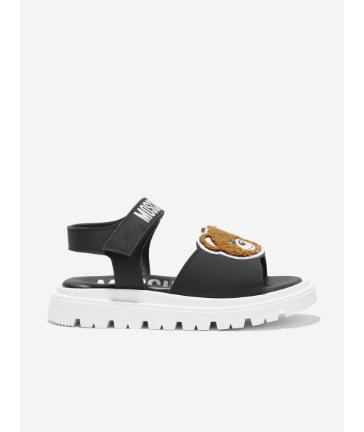 Moschino Kids Teddy Bear Sandals in Black en ligne