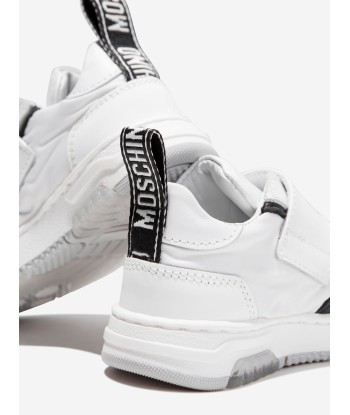 Moschino Boys Velcro Bear Trainers in White Profitez des Offres !