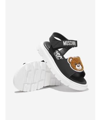 Moschino Kids Teddy Bear Sandals in Black en ligne