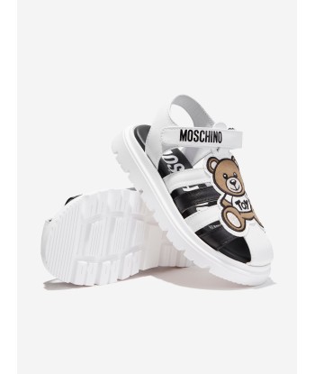 Moschino Kids Teddy Bear Spider Sandals in White pas cher chine