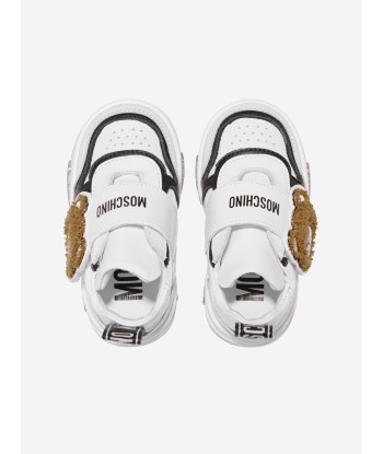 Moschino Boys Velcro Bear Trainers in White Profitez des Offres !