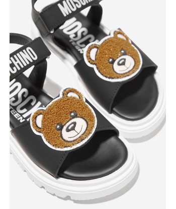 Moschino Kids Teddy Bear Sandals in Black en ligne