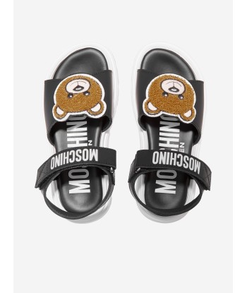 Moschino Kids Teddy Bear Sandals in Black en ligne