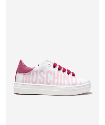 Moschino Girls Maxi Logo Trainers in White commande en ligne