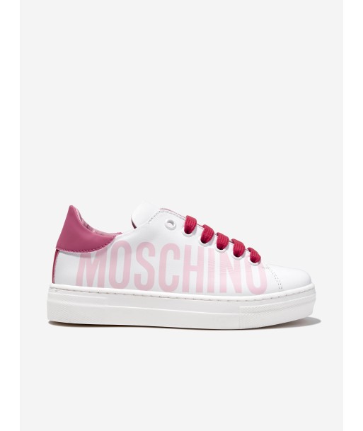 Moschino Girls Maxi Logo Trainers in White commande en ligne