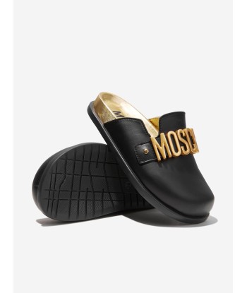 Moschino Girls Lettering Logo Mules in Black 2 - 3 jours ouvrés.