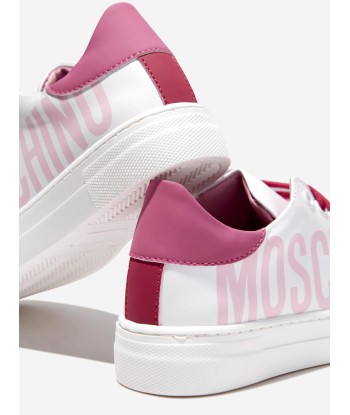 Moschino Girls Maxi Logo Trainers in White commande en ligne