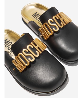 Moschino Girls Lettering Logo Mules in Black 2 - 3 jours ouvrés.