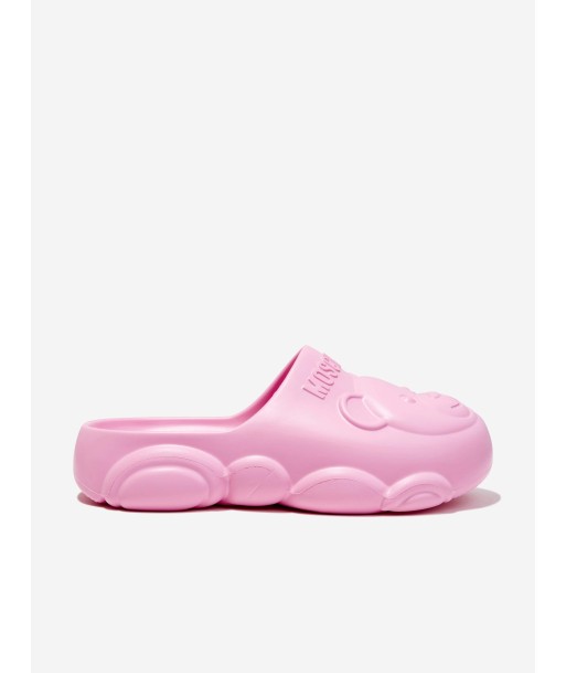 Moschino Girls Teddy Bear Eva Clogs in Pink pas cher 