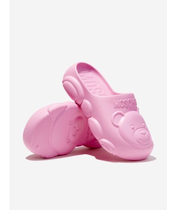 Moschino Girls Teddy Bear Eva Clogs in Pink pas cher 