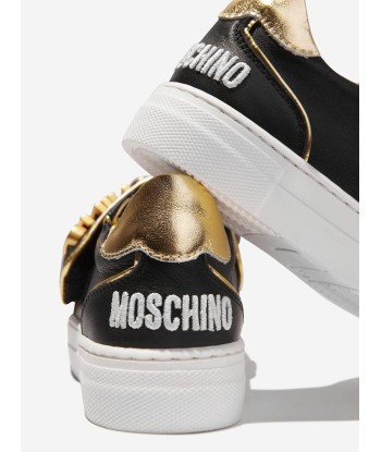 Moschino Kids Lettering Logo Trainers in Black Amélioration de cerveau avec