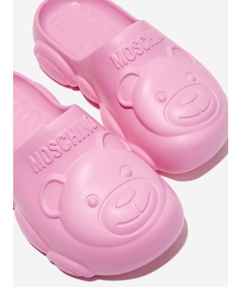 Moschino Girls Teddy Bear Eva Clogs in Pink pas cher 