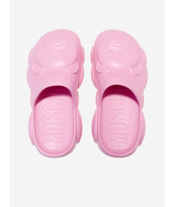 Moschino Girls Teddy Bear Eva Clogs in Pink pas cher 