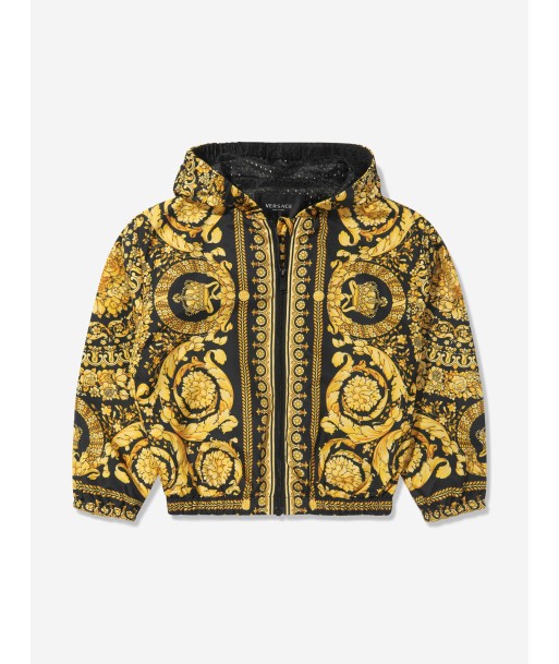 Versace Kids Barocco Zip Up Jacket le des métaux précieux