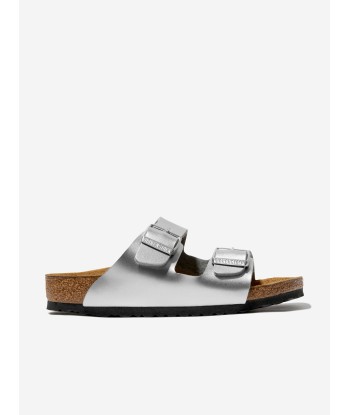 BIRKENSTOCK Girls Arizona Metallic Sandals in Silver Véritable concentré