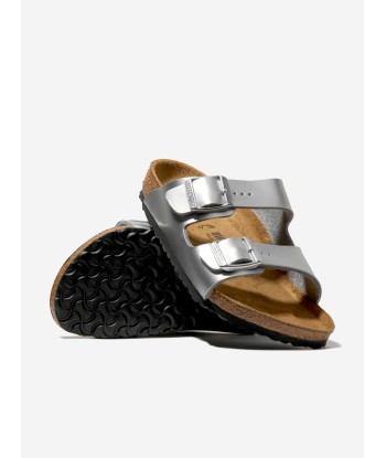 BIRKENSTOCK Girls Arizona Metallic Sandals in Silver Véritable concentré