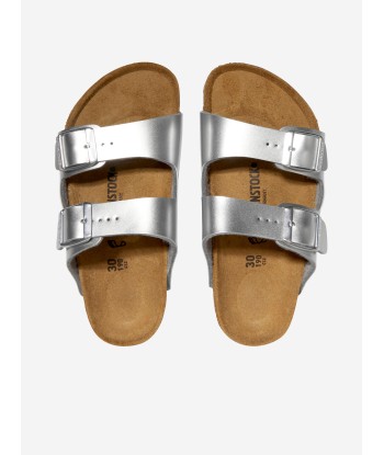 BIRKENSTOCK Girls Arizona Metallic Sandals in Silver Véritable concentré