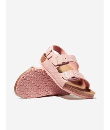 BIRKENSTOCK Girls Milano TEX Canvas Sandals in Pink français