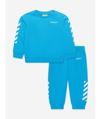 Off-White Baby Boys Helvetica Diag Tracksuit in Blue Amélioration de cerveau avec